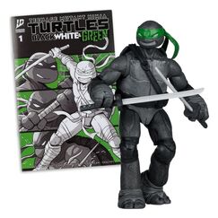 Figurka z komiksem Teenage Mutant Ninja Turtles Page Punchers - Leonardo (Black White & Green) [Red Platinum Edition]