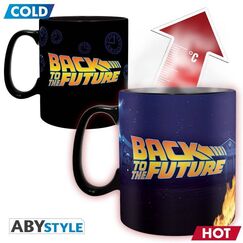 Duży kubek zmieniający kolor Back To The Future - Time Machine (460 ml)
