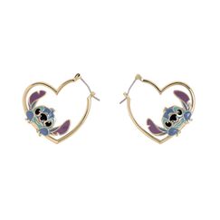 Kolczyki Disney Stitch - Heart Huggie Earrings