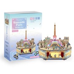 Drewniany model do sklejania / pozytywka Tonecheer Musical box - Romantic Paris