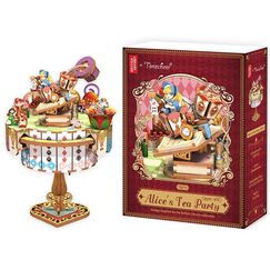 Drewniany model do sklejania / pozytywka Tonecheer Musical box - Alice's Tea Party