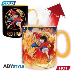 Duży kubek zmieniający kolor One Piece - Luffy & Sabo (460 ml)