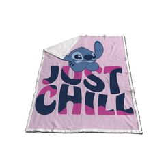 Koc sherpa Disney Lilo i Stitch - Stitch Just Chill (120x150cm)