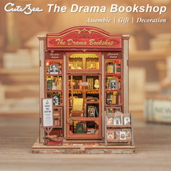 Model do sklejania Miniature House - Drama Bookshop (253 element&oacute;w + LED)