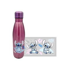 Butelka metalowa Disney Stitch - Watercolor Metalic Pink