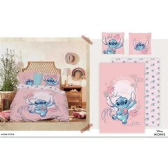 Zestaw poszewek na kołdrę i poduszki Disney Stitch - Pink Love