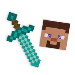 Maska Minecraft z mieczem