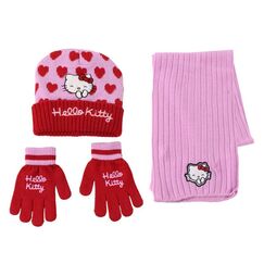 Zestaw zimowy dziecięcy Hello Kitty (czapka, szalik, rękawiczki)