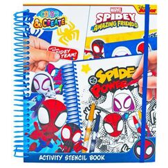 Książeczka z szablonami do kolorowania Marvel Spidey i super-kumple