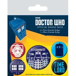 Przypinki Doctor Who - Exterminate (5 szt.)