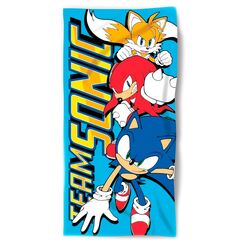 Ręcznik plażowy bawełniany Sonic The Hedgehog - Sonic, Tail i Knuckles