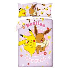Komplet poszewek na pościel Pokemon Ver. 19 - Pikachu & Eevee (140 x 200 cm)