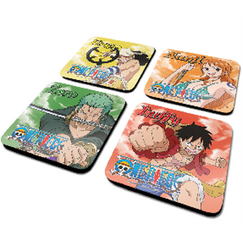 Podkładki korkowe One Piece - Luffy, Nami, Sanji i Zoro (4 szt.)