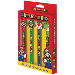Zestaw 4 ścieralnych długopis&oacute;w żelowych Super Mario