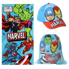 Zestaw plażowy Marvel Avengers (ręcznik, worek i czapka z daszkiem)