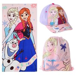 Zestaw plażowy Disney Kraina lodu (ręcznik, worek i czapka z daszkiem)