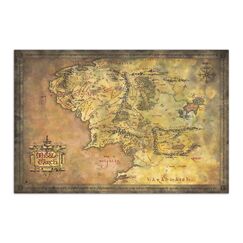 Plakat Władca Pierścieni - Map of Middle Earth