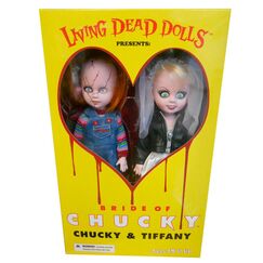 Zestaw 2 lalek Bride of Chucky Living Dead Dolls - Chucky & Tiffany