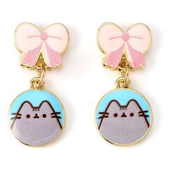 Kolczyki na sztyft Pusheen Pink Bows (pozłacane)
