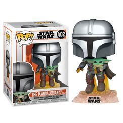 Figurka Star Wars: The Mandalorian POP! - The Mandalorian with The Child (Jetpack) [402]
