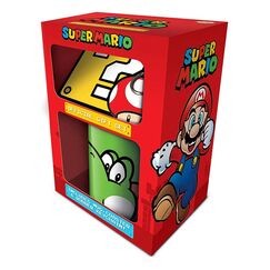 Zestaw prezentowy Super Mario (kubek, podstawka pod kubek i gumowy brelok)