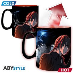 Duży kubek zmieniający kolor Death Note - Kira & Ryuk (460 ml)