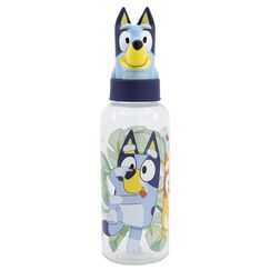 Butelka plastikowa z nakrętką 3D Bluey - Bluey i Bingo (560 ml)