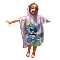 Ręcznik typu poncho dziecięcy Disney Stitch & Angel (55 x 110 cm)