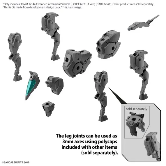 Model do składania 30MM 1/144 Extended Armament Vehicle (Horse Mecha) [Dark Gray]- Zdjęcie 4