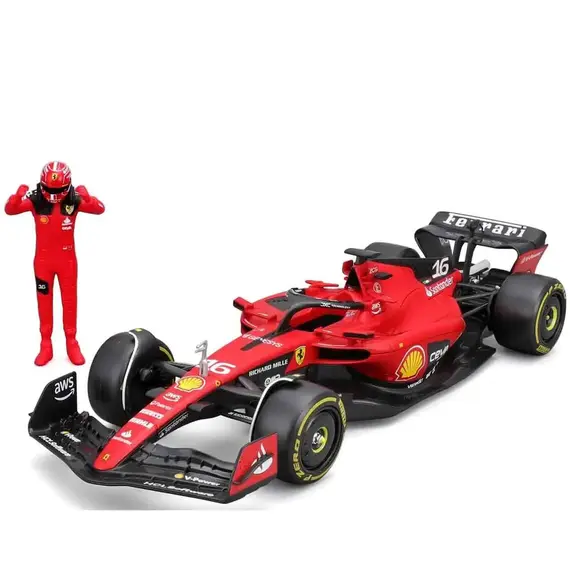 Model pojazdu z figurką Formuła 1 Bburago 1/24 - FERRARI SF-23 z figurką Charles Leclerc