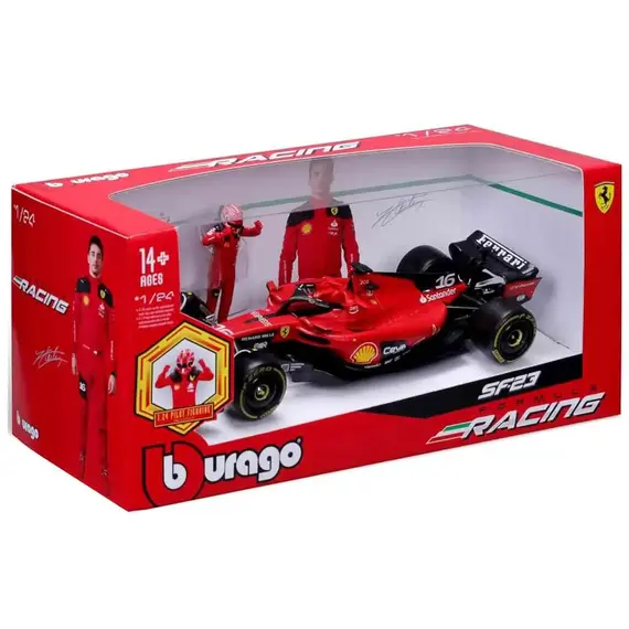 Model pojazdu z figurką Formuła 1 Bburago 1/24 - FERRARI SF-23 z figurką Charles Leclerc- Zdjęcie 4