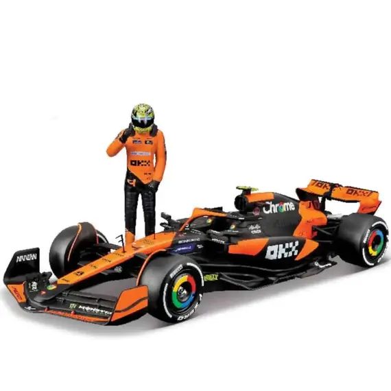 Model pojazdu z figurką Formuła 1 Bburago 1/24 - McLaren MCL38 z figurką Lando Norris