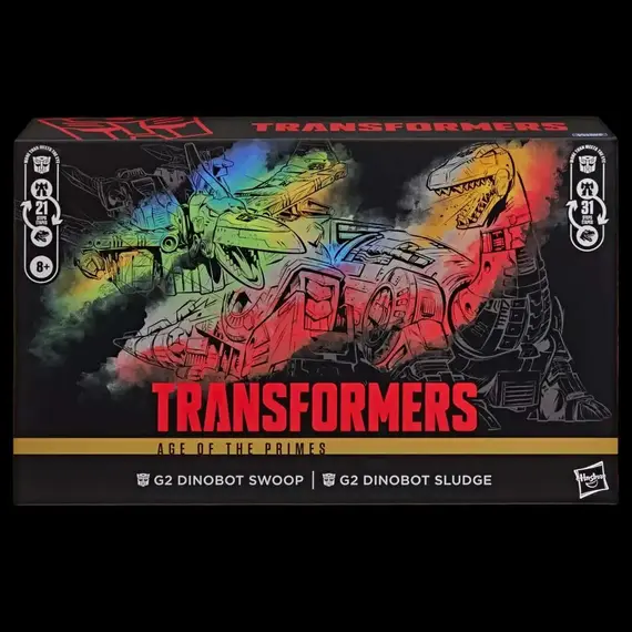 Zestaw 2 figurek Transformers Age of the Primes Leader Class - G2 Universe Dinobots Swoop & Sludge- Zdjęcie 3