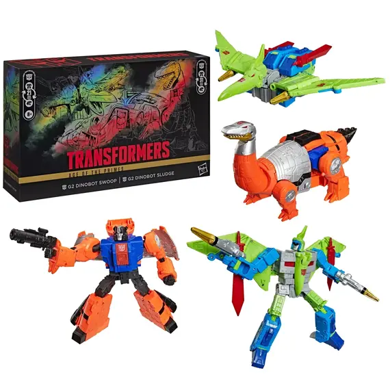 Zestaw 2 figurek Transformers Age of the Primes Leader Class - G2 Universe Dinobots Swoop & Sludge