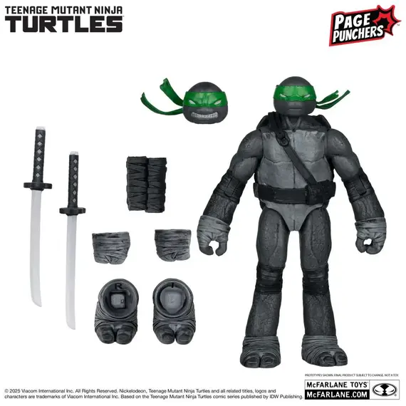 Figurka z komiksem Teenage Mutant Ninja Turtles Page Punchers - Leonardo (Black White & Green) [Red Platinum Edition]- Zdjęcie 2