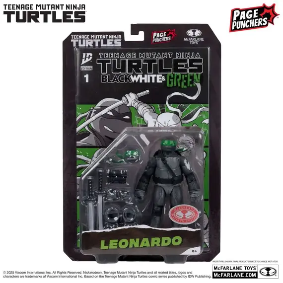 Figurka z komiksem Teenage Mutant Ninja Turtles Page Punchers - Leonardo (Black White & Green) [Red Platinum Edition]- Zdjęcie 8
