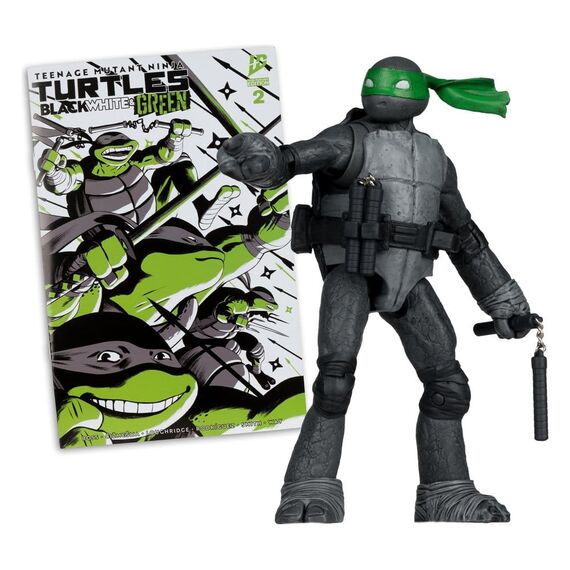 Figurka z komiksem Teenage Mutant Ninja Turtles Page Punchers - Michelangelo (Black White & Green) [Red Platinum Edition]