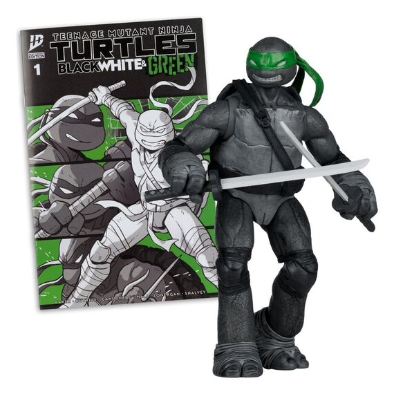 Figurka z komiksem Teenage Mutant Ninja Turtles Page Punchers - Leonardo (Black White & Green) [Red Platinum Edition]