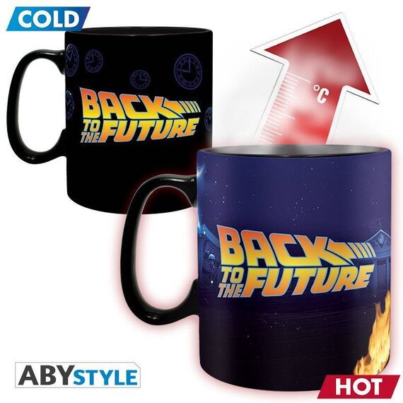 Duży kubek zmieniający kolor Back To The Future - Time Machine (460 ml)