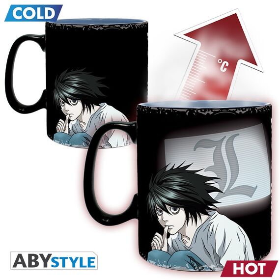 Duży kubek zmieniający kolor Death Note - Kira & L (460 ml)- Zdjęcie 2