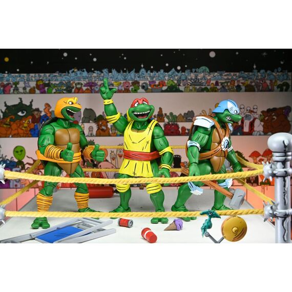 Zestaw 4 figurek Teenage Mutant Ninja Turtles (Archie Comics) - Stump Wrestling Turtles- Zdjęcie 16
