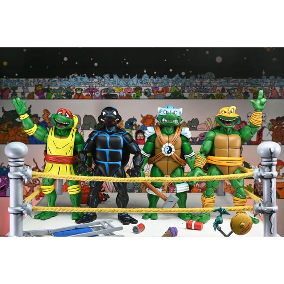 Zestaw 4 figurek Teenage Mutant Ninja Turtles (Archie Comics) - Stump Wrestling Turtles- Zdjęcie 3