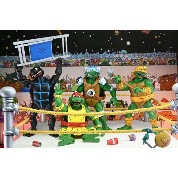 Zestaw 4 figurek Teenage Mutant Ninja Turtles (Archie Comics) - Stump Wrestling Turtles- Zdjęcie 7