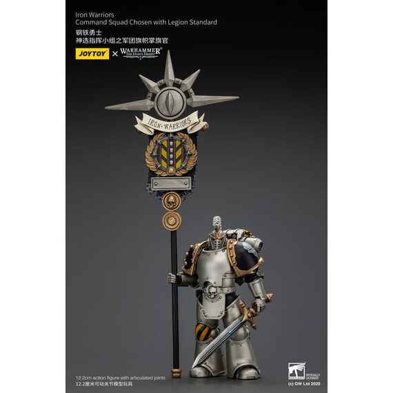 Figurka Warhammer Herezja Horusa 1/18 - lron Warriors, Command Squad Chosen with Legion Standard- Zdjęcie 6