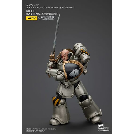 Figurka Warhammer Herezja Horusa 1/18 - lron Warriors, Command Squad Chosen with Legion Standard- Zdjęcie 12