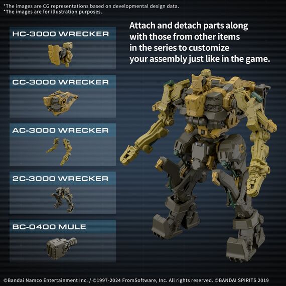 Figurka do złożenia Armored Core VI 30MM - RaD CC-3000 Wrecker Milk Tooth / Honest Brute- Zdjęcie 3