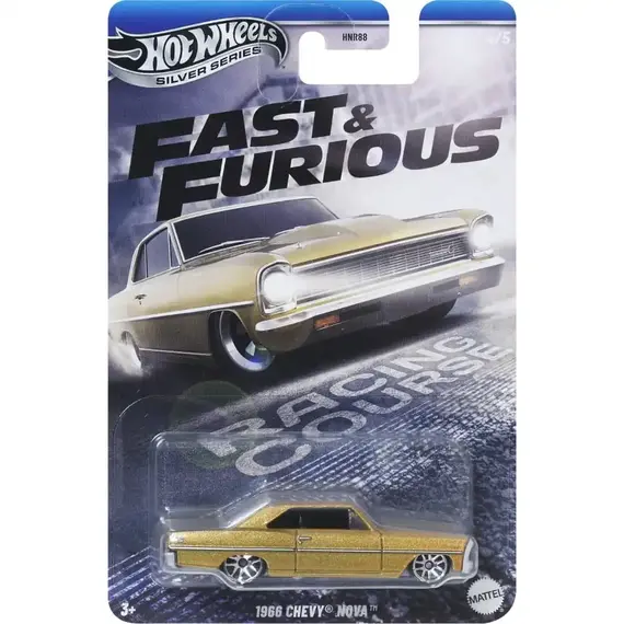 Model pojazdu Hot Wheels Silver Series 1/64 - 1966 Chevy Nova (Szybcy i Wściekli) (JBY42)