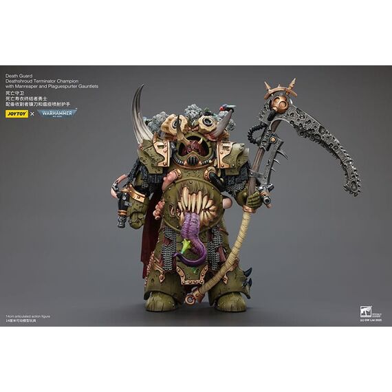 Figurka Warhammer 40k 1/18 - Death Guard Deathshroud Terminators Champion with Manreaper and Plaguespurter Gauntlets- Zdjęcie 2