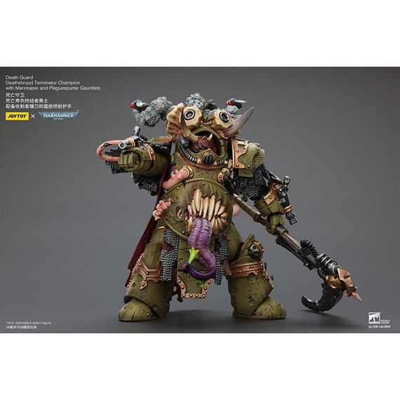 Figurka Warhammer 40k 1/18 - Death Guard Deathshroud Terminators Champion with Manreaper and Plaguespurter Gauntlets- Zdjęcie 8