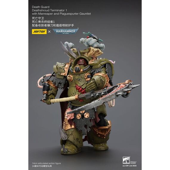 Figurka Warhammer 40k 1/18 - Death Guard Deathshroud Terminator 1 with Manreaper and Plaguespurter Gauntlet- Zdjęcie 8